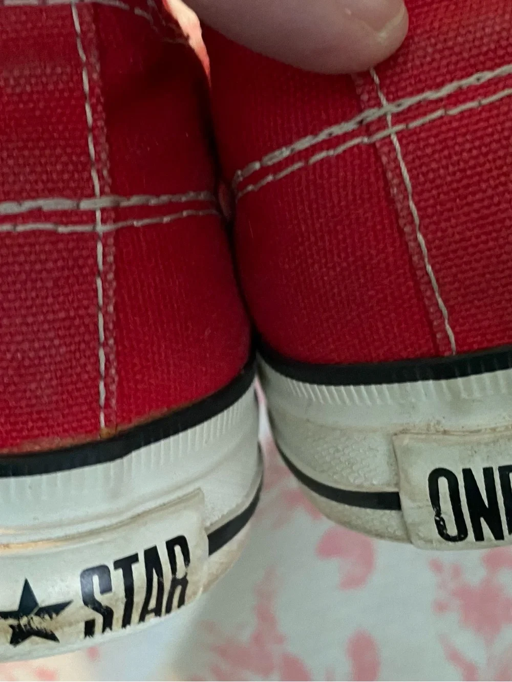 Red Converse Star Accent Canvas Sneakers